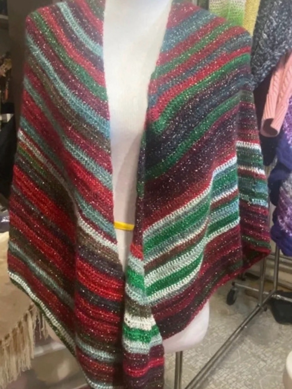 Plus Size Handmade Shawl Wrap Sparkle Lace